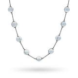 Art Deco Sterling Silver Pools of Light Rock Crystal Bead Necklace