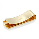 Vintage 18k Yellow Gold Tiffany & Co. Ridged Satin & Polished Finish Money Clip