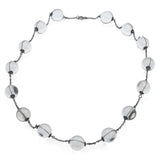 Art Deco Sterling Silver Pools of Light Rock Crystal Bead Necklace