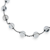 Art Deco Sterling Silver Pools of Light Rock Crystal Bead Necklace