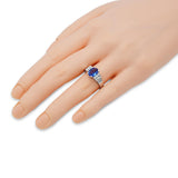 Vintage 14k White Gold Tanzanite and Diamond Ring