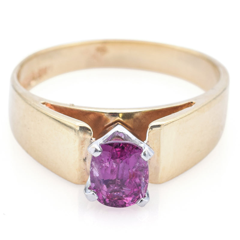 Vintage 14K Yellow Gold Ruby Band Ring Size 6