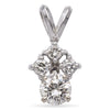 14k White Gold 0.54tcw Four Diamond Pendant