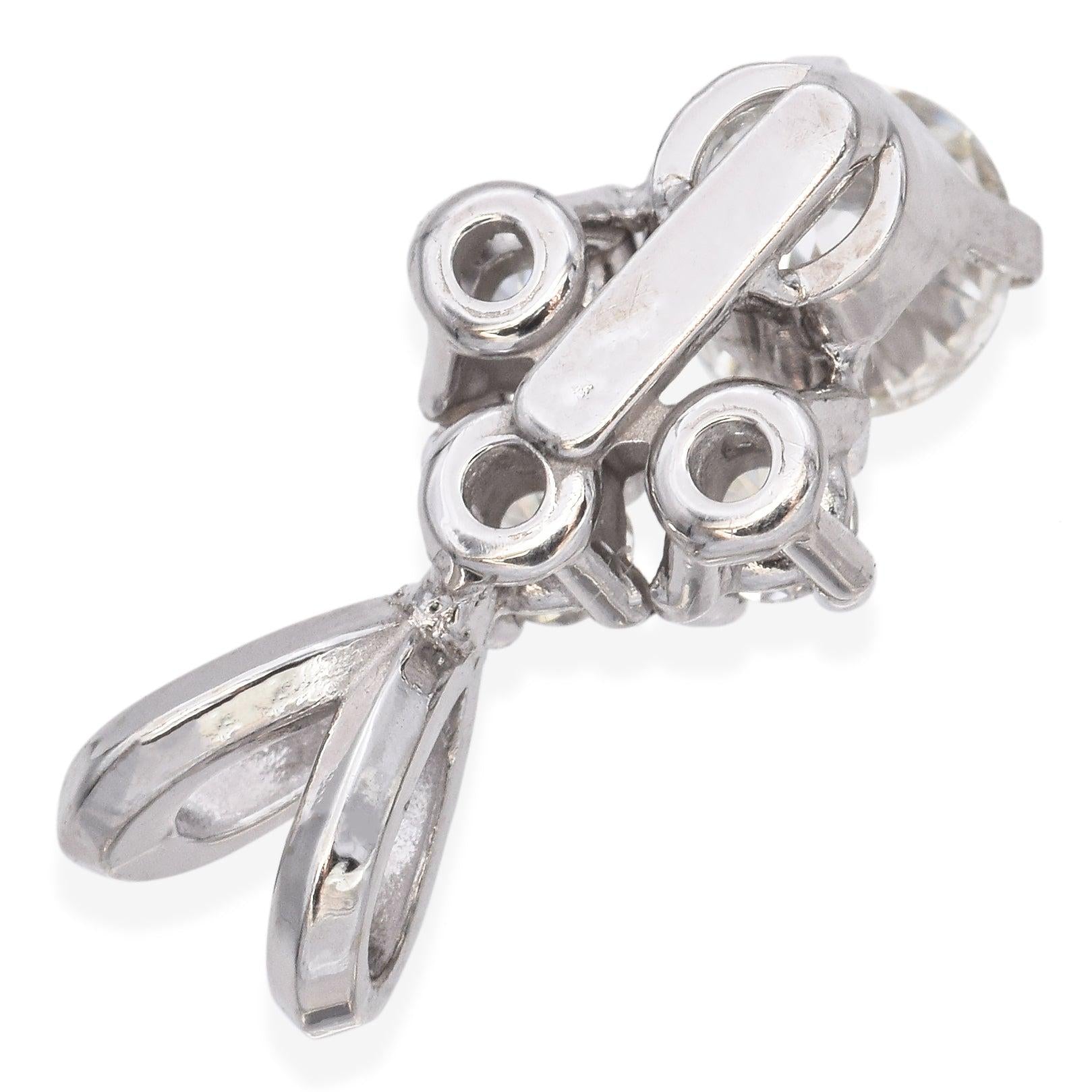14k White Gold 0.54tcw Four Diamond Pendant