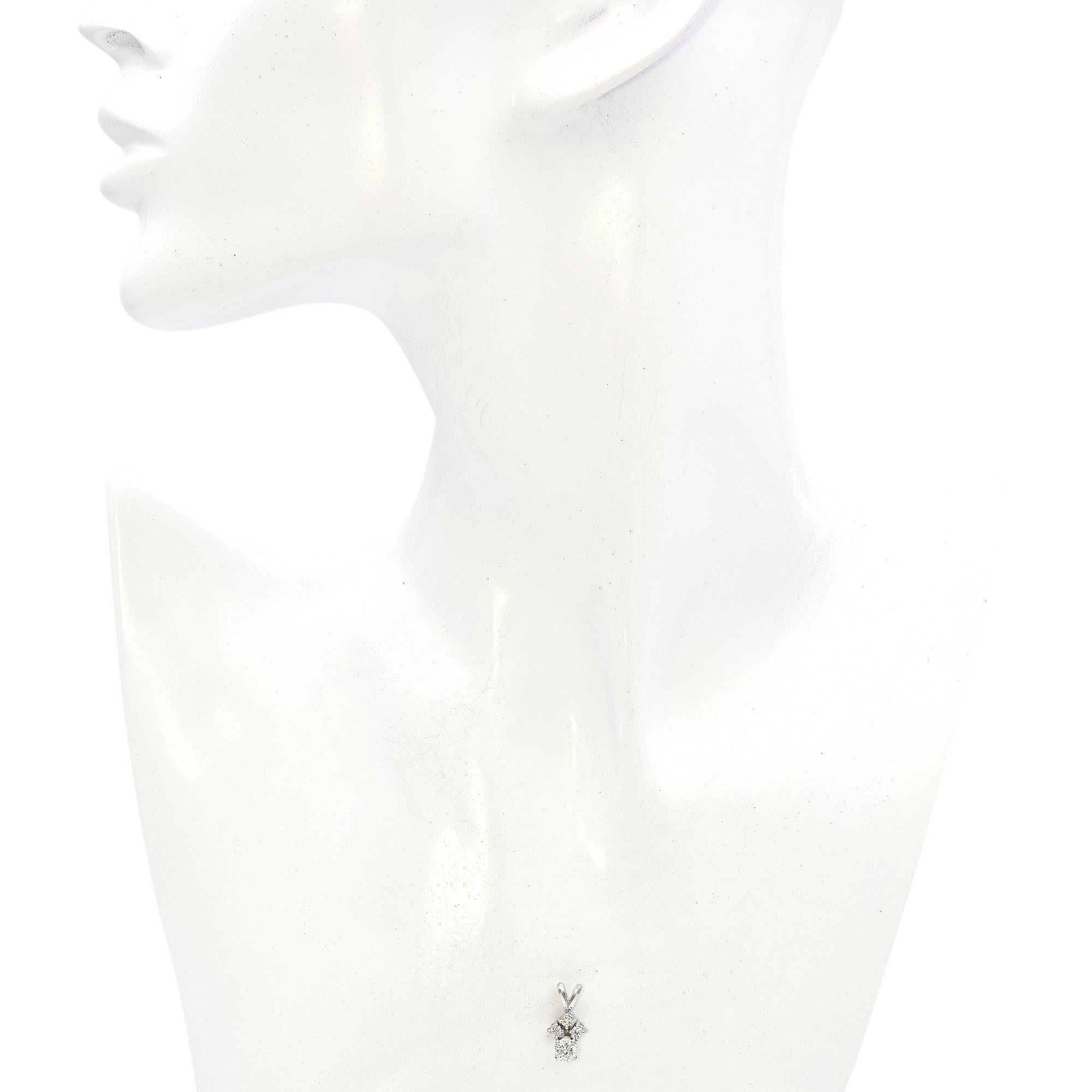 14k White Gold 0.54tcw Four Diamond Pendant