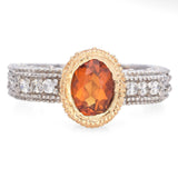 14K White and Yellow Gold 0.66ct Citrine and Diamond Ring