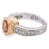 14K White and Yellow Gold 0.66ct Citrine and Diamond Ring