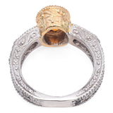14K White and Yellow Gold 0.66ct Citrine and Diamond Ring