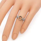 14K White and Yellow Gold 0.66ct Citrine and Diamond Ring