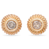 14k Yellow Gold 1.22tcw Diamond Bezel Set Stud Earrings