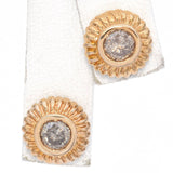 14k Yellow Gold 1.22tcw Diamond Bezel Set Stud Earrings
