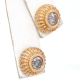 14k Yellow Gold 1.22tcw Diamond Bezel Set Stud Earrings