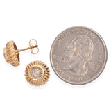 14k Yellow Gold 1.22tcw Diamond Bezel Set Stud Earrings