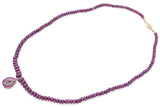 Vintage 14K Yellow Gold Ruby & Diamond Pendant Beaded Necklace