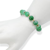 Vintage 18k Yellow Gold Jadeite Jade Bead Link Bracelet