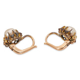 Antique 14k Rose Gold 6.85mm Pearl Earrings