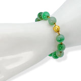 Vintage 18k Yellow Gold Jadeite Jade Bead Link Bracelet