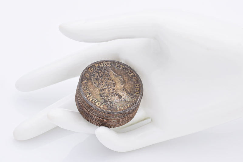 Vintage Leitao & IB Sterling Silver Brazil 1732 Reis Coin Box