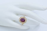 Vintage 18K Yellow Gold 1.62Ct Rubellite & 1.20 TCW Diamond Cocktail Ring Size 6