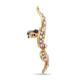 Antique 13k Yellow Gold Seed Pearl Fleur de Lis Brooch