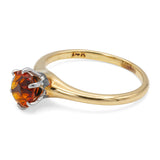 Vintage 13k Yellow Gold Madeira Citrine Solitaire Ring