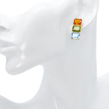 14k Yellow Gold Bezel Set Multi Gemstone Earrings