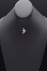 Vintage 14K White Gold 2.25 TCW Diamond Large Cluster Pendant