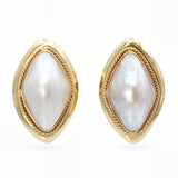 Vintage 14k Yellow Gold Mabe Pearl Earrings