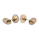 Antique Yellow Gold and Platinum Guilloche & Diamond Cufflinks
