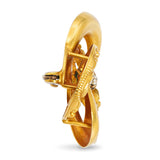 Antique Victorian 20k Yellow Gold Diamond Repoussé Love Knot Brooch