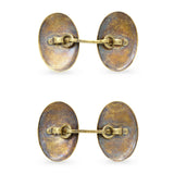 Antique Yellow Gold and Platinum Guilloche & Diamond Cufflinks