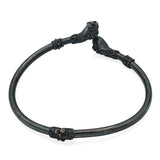 Vintage Tribal-Style Oxidized Silver Torque Necklace with Ram’s Head Terminals