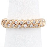 Vintage 14K Yellow Gold 1.05 TCW Diamond Semi-Eternity Band Ring Size 7