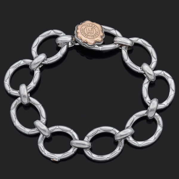 Tacori Sterling Silver & 18K Yellow Gold Cable Link Toggle Bracelet