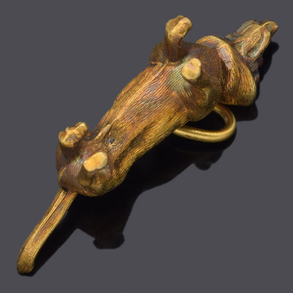 Vintage 18K Yellow Gold Dachshund Puppy Dog Charm Pendant 1.7 Grams