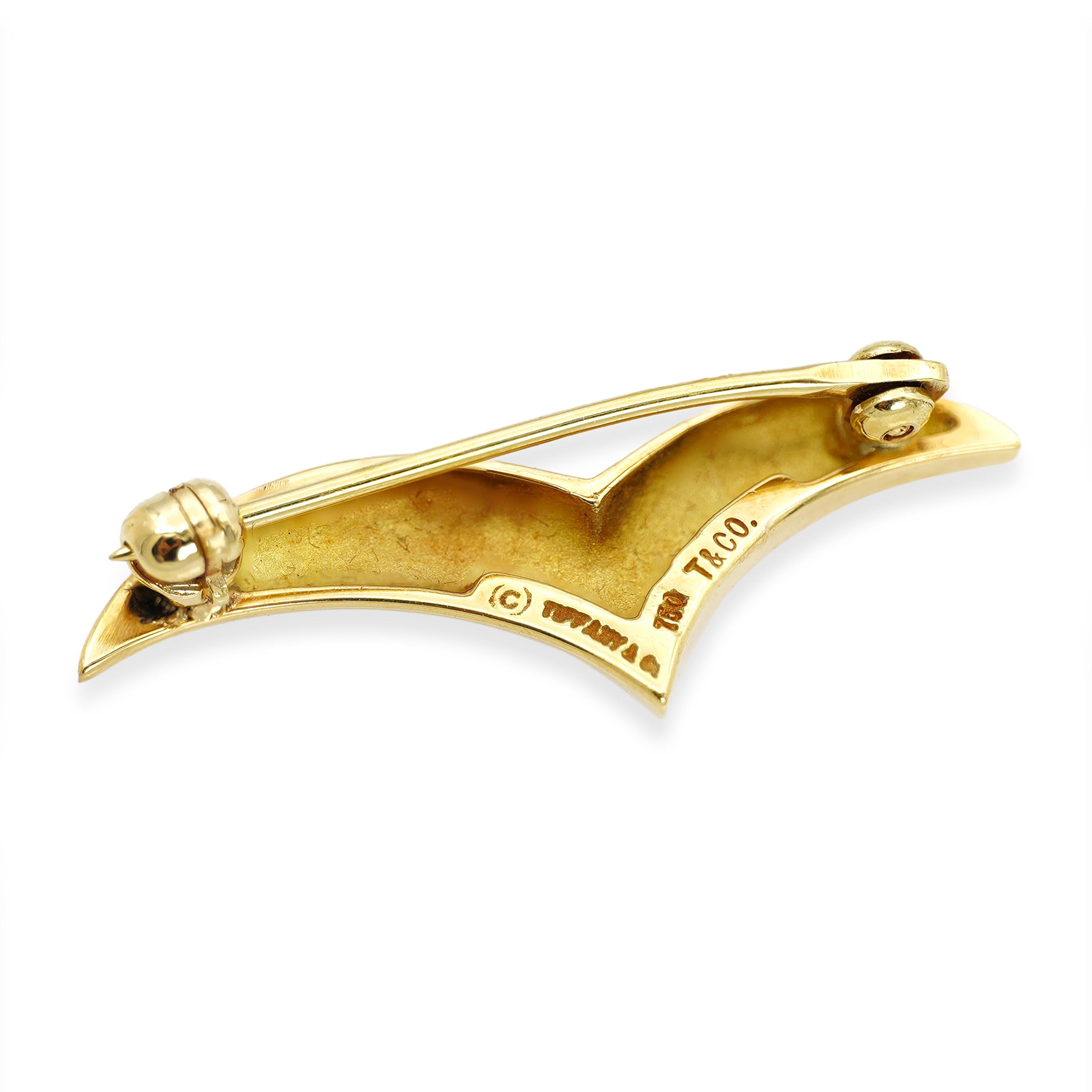 Vintage Tiffany and Co. 18k Yellow Gold Seagull Brooch