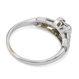 Vintage 18k White Gold Old European Cut Diamond Engagement Ring