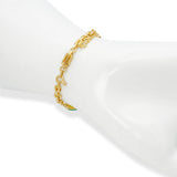 Vintage 21k Yellow Gold 12.1tcw Green Jadeite Jade Bracelet