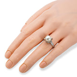Vintage Platinum Cultured Pearl Solitaire Ring