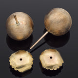 Vintage 14K Yellow Gold Round Ball Stud Earrings 12.5 mm