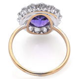 Vintage 18K Yellow Gold and Platinum 2.37 Ct Amethyst & 1.12 TCW Diamond Ring