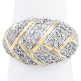 Estate 14K Yellow Gold 1.34 TCW Diamond Band Ring Size 5.5