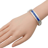 David Yurman Sterling Silver & Lapis Lazuli Curb Link Bracelet