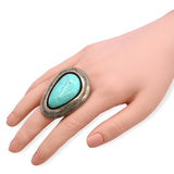 Vintage Teddy Goodluck Sterling Silver Turquoise Statement Ring