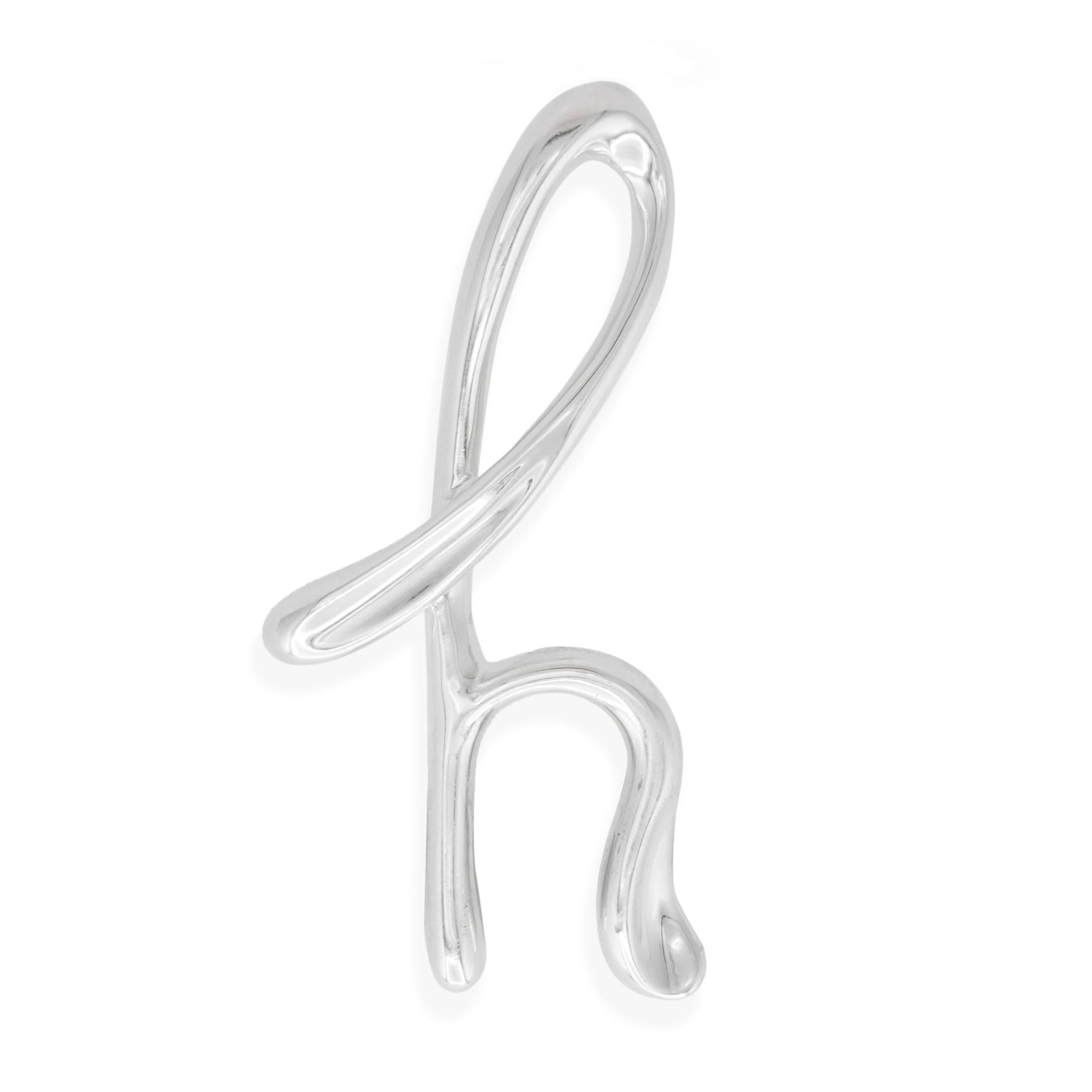 Tiffany & Co. Elsa Peretti Sterling Silver Alphabet Letter H Pendant