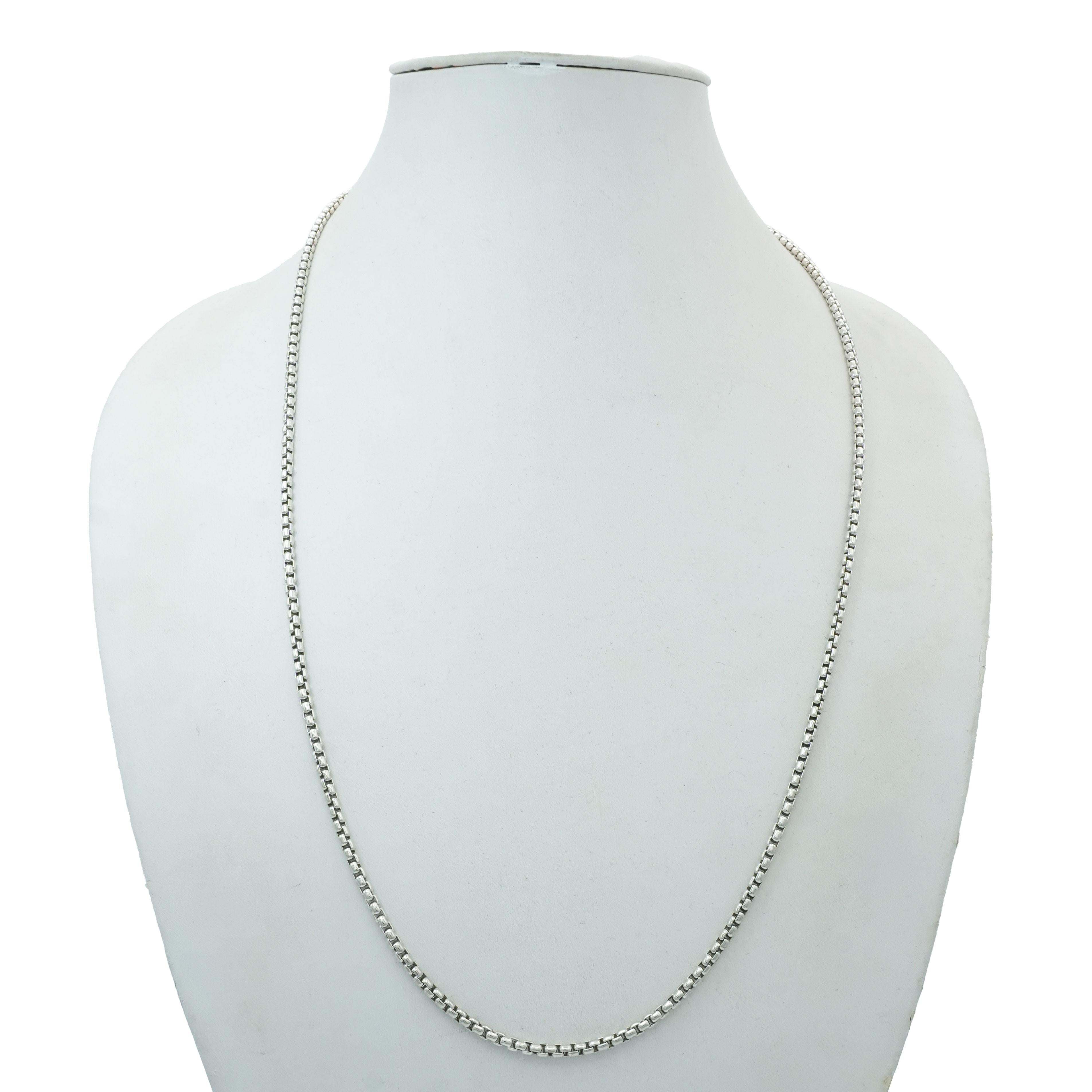 David Yurman Sterling Silver and 14K Gold Box Chain Necklace