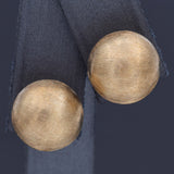 Vintage 14K Yellow Gold Round Ball Stud Earrings 12.5 mm