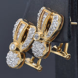 Vintage 18K Yellow Gold 0.80 TCW Diamond Omega Back Earrings