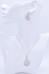 Effy 14K White & Rose Gold 2.00 TCW Diamond Pendant Necklace & Earrings Set