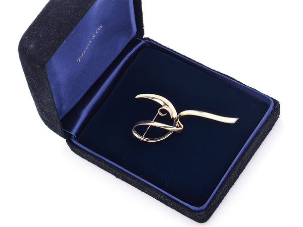 Vintage Tiffany & Co. Paloma Picasso 18K Yellow Gold Brooch Pin with Box
